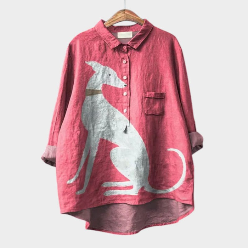 Rizza™ - Casual Dog Print Shirt