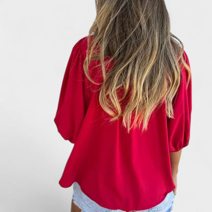 Lanie™ Smocked Button-Up Blouse