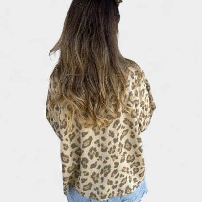 Miah™ Leopard Print Button-Up Shirt