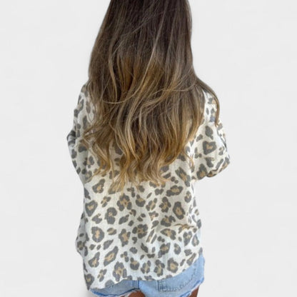 Miah™ Leopard Print Button-Up Shirt