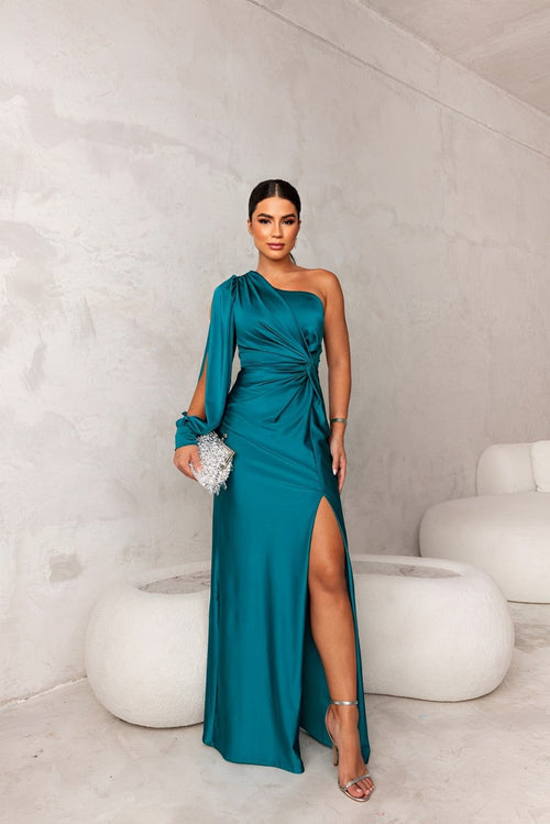 Camira™ - Draped One-Sleeve Maxi Dress