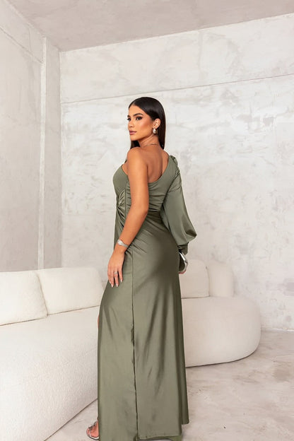 Camira™ - Draped One-Sleeve Maxi Dress