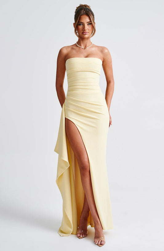 Pearson™ - Strapless Draped Maxi Dress