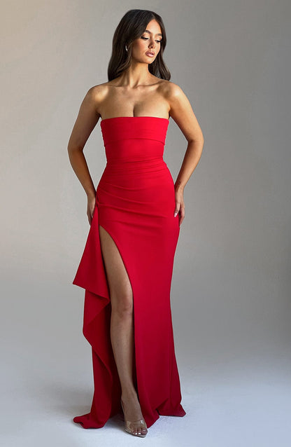 Pearson™ - Strapless Draped Maxi Dress
